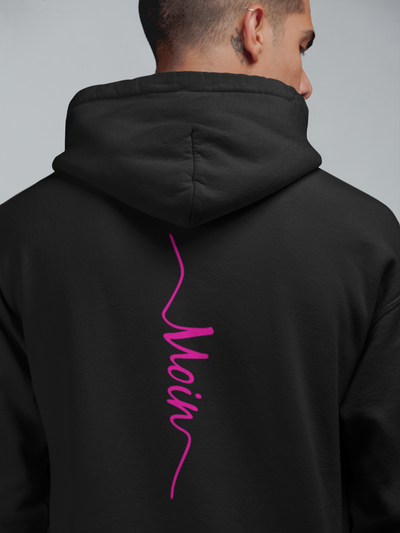 Hoodie Moin Rückenprint Welle pinker Schriftzug