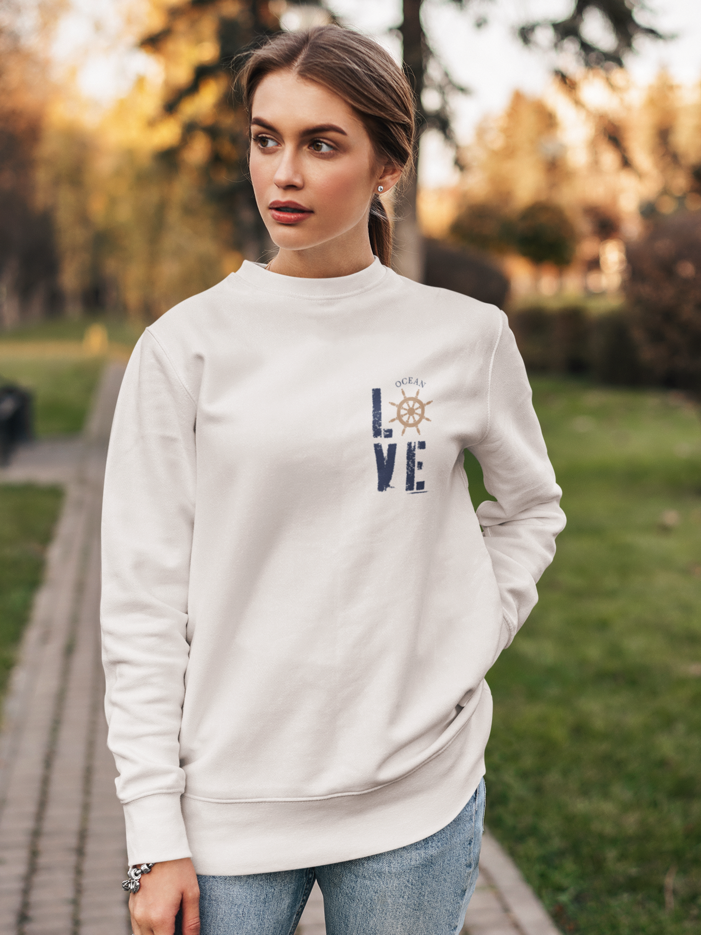 Sweater Ocean Love Brusttasche  -  Pullover