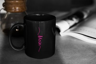 Tasse Moin Welle Schriftzug pink